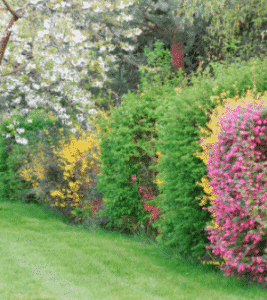multicoloured hedges