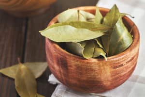 laurel leaves in a bowl